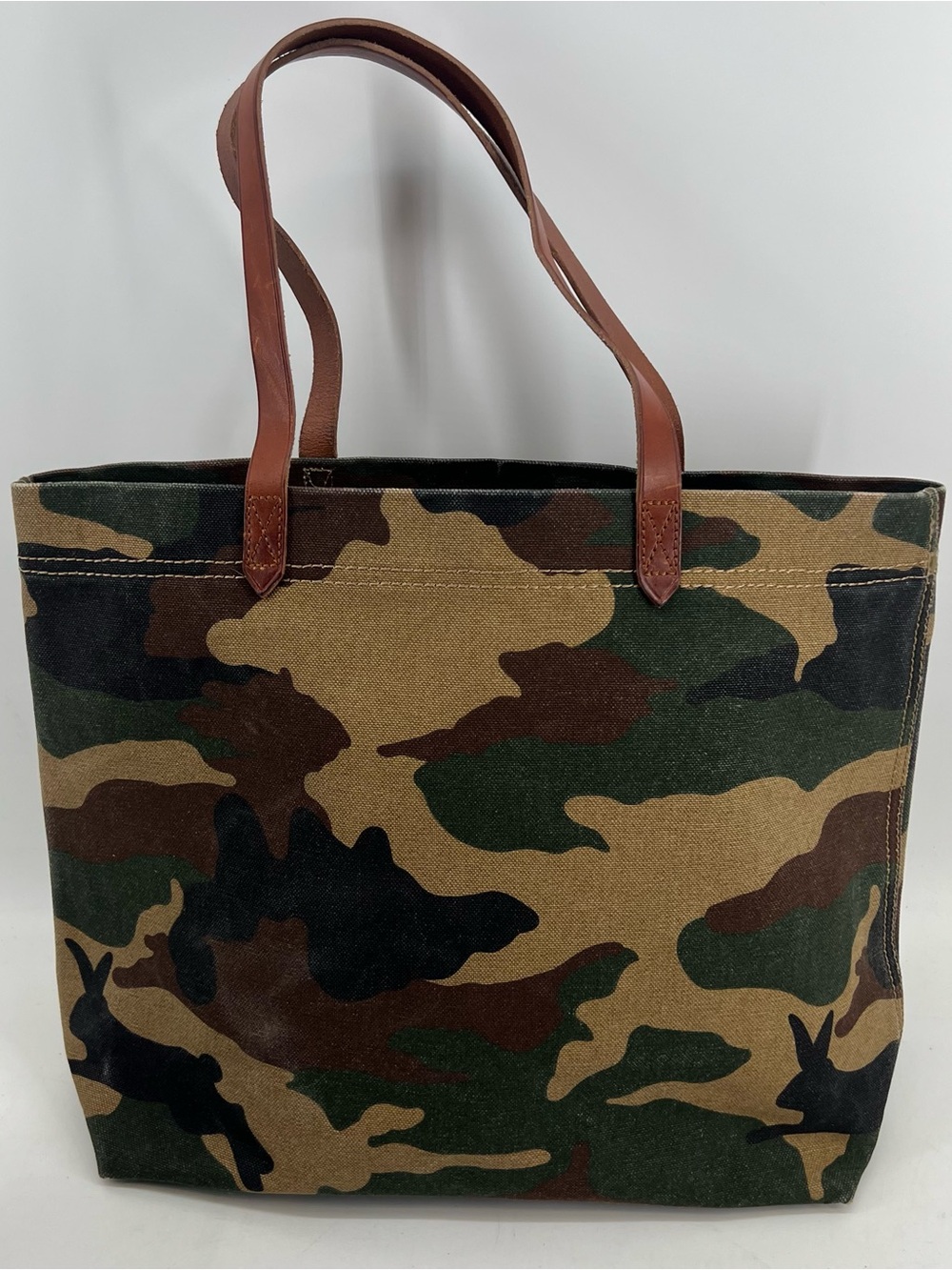 Madewell Large Camouflage Canvas Tote Bag Purse 16”x12”x6”